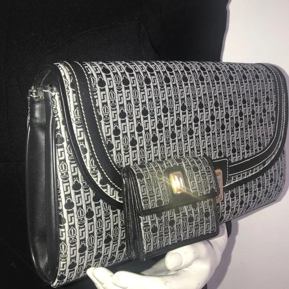 New vintage Judith Leiber large jaquered clutch fabric - Picture 4 of 12